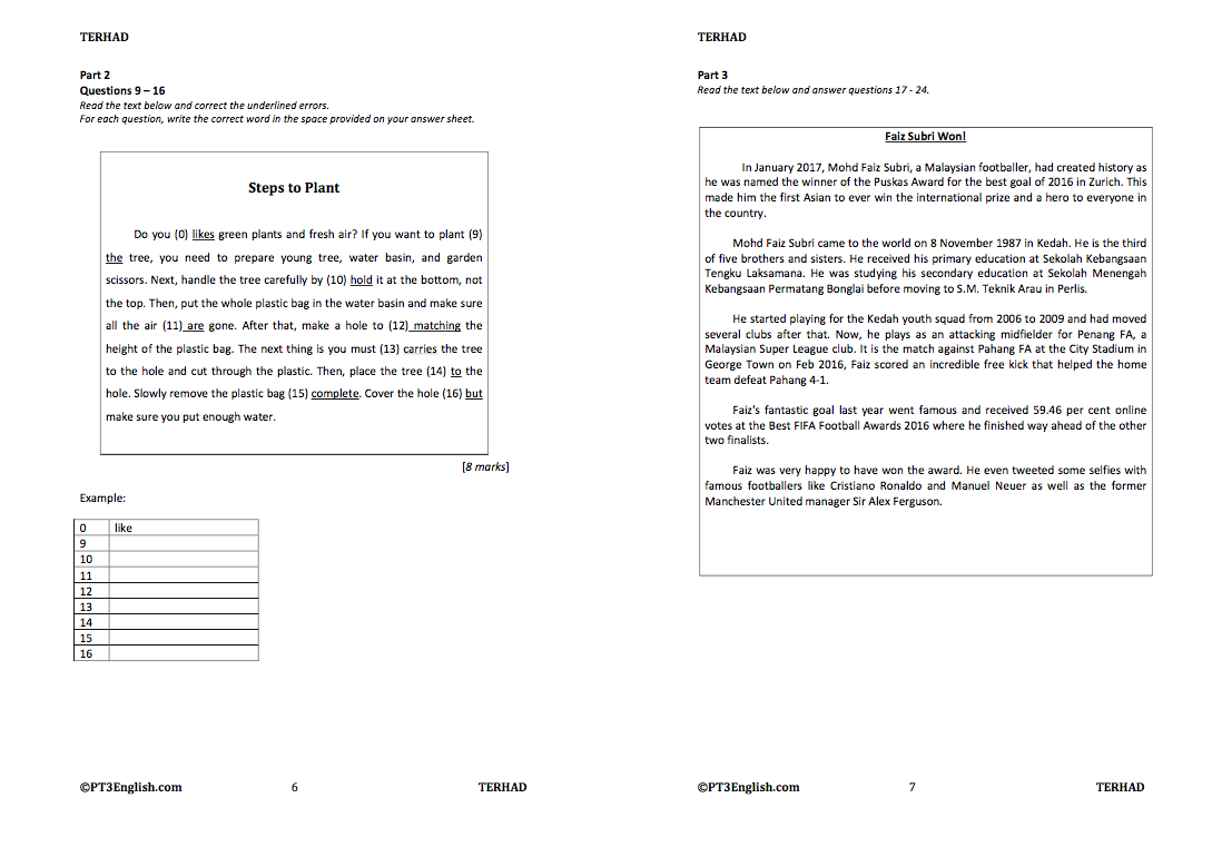 E-book: Form 3 Reading - PT3ENGLISH.com